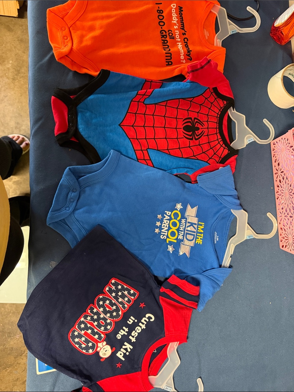 Spiderman Blue & Red Baby Bodysuit Plus Assorted Graphic Onesies